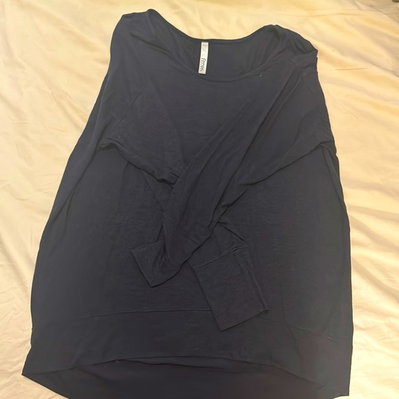 NWOT RARE Fluxus Navy Long Sleeve Top Tunic - Picture 2 of 3